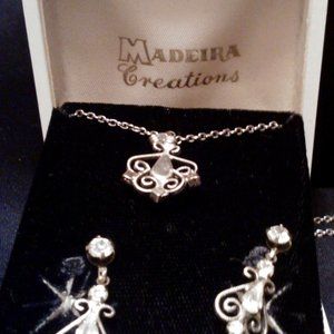 Vintage Madeira Rhinestone Filigree Set